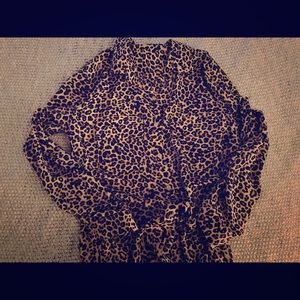 Cheetah Dress Top Button Up